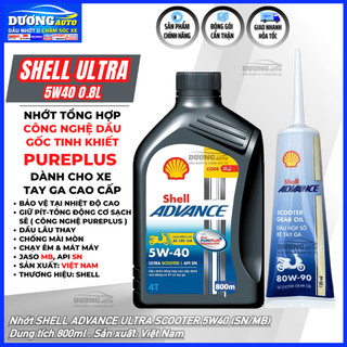  Dầu nhớt xe tay ga shell scooter 5w40 SN MB 800ml shell ultra shell bạc shell tay ga 5w40 - DƯƠNG AUTO 31 