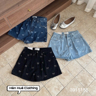 Quần sooc jeans nơ chấm 3 màu