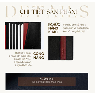 Ví da Verzip2 Handcrafted Wallet - Đen