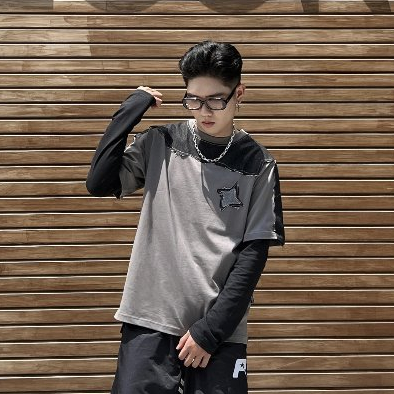 Áo Thun Unisex SAIGONESE Vải Cotton Phối Jean Denim Hoạ Tiết Shuriken Form Rộng Unisex Nam Nữ AT08SG | BigBuy360 - bigbuy360.vn