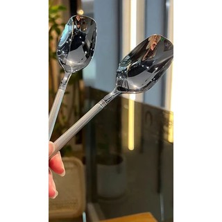 Muỗng Inox Mạ Vàng Bạc - Thìa inox vuông cán dài