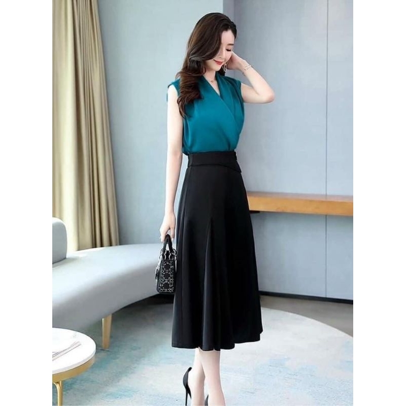 Set bộ lụa ống rộng cao cấp