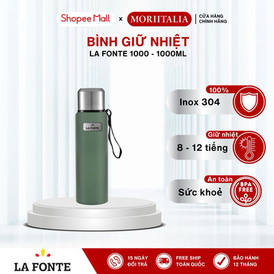 Bình Giữ Nhiệt La Fonte - Thép Không Gỉ SUS304 - Dung tích lớn 1000-1500ml - Có Lọc Trà - Giữ Ấm