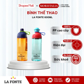 Bình nước thể thao nắp tròn LA FONTE 600ml, Chất liệu PP cao cấp, Thiết kế năng động - Chính hãng MORIITALIA 0886204