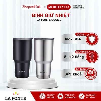 Ly Giữ Nhiệt Dung Tích Lớn La Fonte 900ml Stanless Stell Thermos 002318 - Thép không gỉ 304, Giữ nhiệt lâu