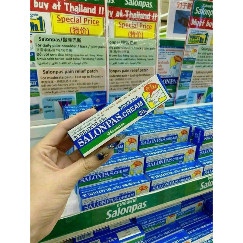01 Tuýp Kem Xoa Bóp Salonpas Cream Thái Lan 30gram (sx Indonesia)