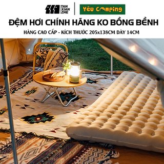  Đệm hơi đôi Tanxianzhe kích thước 205x138x14cm chất liệu TPU siêu bền dùng được 2 3 người nhỏ gọn trọng lượng chỉ 1.5kg 