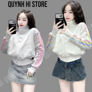 GC6T | Quỳnh Hí | Áo khoác thun gân cổ trụ 6 túi chạy sọc thể thao hottrend design by QH