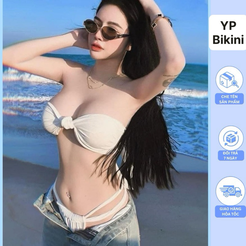 Bikini/đồ bơi 2 mảnh áo cột dây nơ quần đan dây mảnh lọt khe hot trend ( sẵn hàng - che tên) | BigBuy360 - bigbuy360.vn