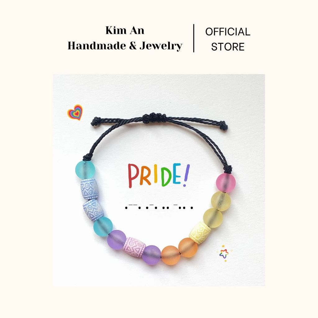 Vòng tay cầu vồng LGBT Pride month| PRIDE morse code Bracelets Pride month LGBTQ+