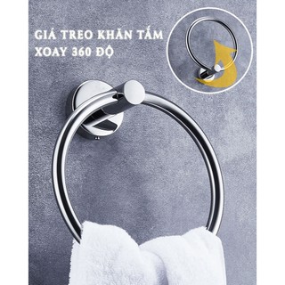 Móc hình tròn gắn tường treo khăn tắm khăn mặt inox mạ crom móc treo đồ nhà tắm Khánh Dương