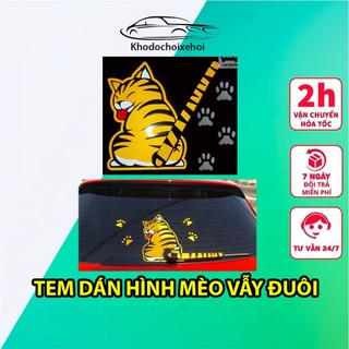 Tem Dán Xe Oto Hình Con Mèo Vẫy Đuôi Cần Gạt Mưa Ngộ Nghĩnh