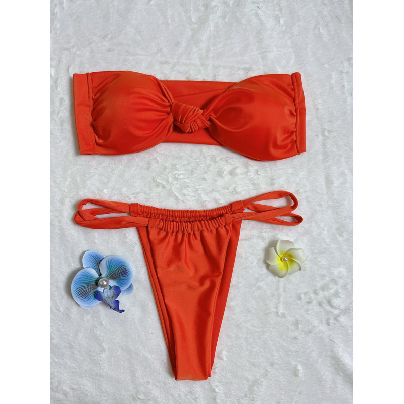 Bikini/đồ bơi 2 mảnh áo cột dây nơ quần đan dây mảnh lọt khe hot trend ( sẵn hàng - che tên) | BigBuy360 - bigbuy360.vn