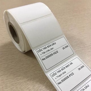 Giấy in mã vạch, giấy in decal, giấy in tem trà sữa 50x30 mm