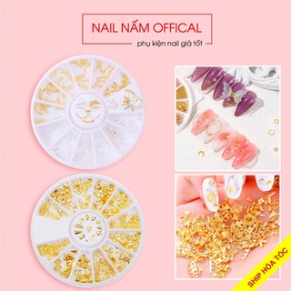 Set phụ kiện charm trang trí móng Hàn Quốc khay tròn