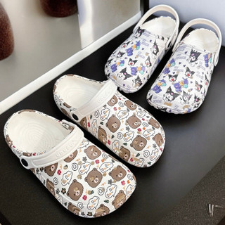 Dép sục crocs nữ họa tiết hoạt hình dễ thương, thoáng khí mềm mại thoải mái chống trơn trượt D7750