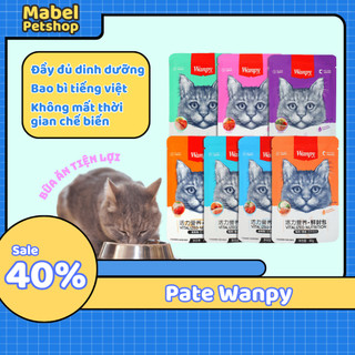 Hộp 12 gói Pate cho mèo Wanpy 80gr đủ vị dành