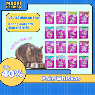 Thức ăn cho mèo 12 gói Pate Whiskas 80gr dành cho mèo trưởng thành
