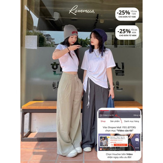 Double Line Trousers - Quần suông ống rộng hack dáng Remmus cho nữ
