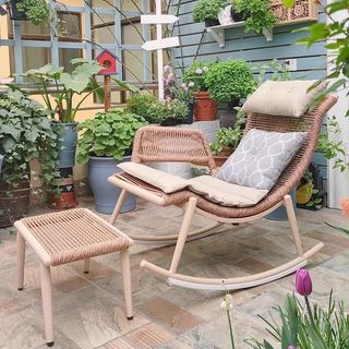  Ghế bập bênh cánh én thư giãn kèm đôn HEALHOMES decor ban công sân vườn quán cafe phòng khách 