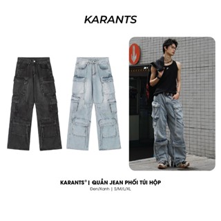 [Xả Kho] Quần Jean Nhiều Túi Hộp Y2K Karants Local Brand Ống Rộng Streetwear Hot Trend - KQ20