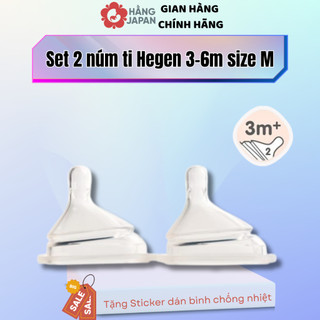 Bộ 2 núm ti hegen size m từ 3 – 6 tháng tuổi cho bé