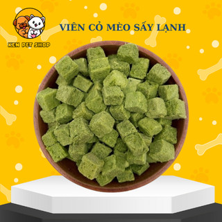 Viên cỏ mèo hỗ trợ tiêu búi lông,sạch răng miệng dành cho mèo, Viên cỏ mèo mix ức gà & cá hồi đông khô cho mèo