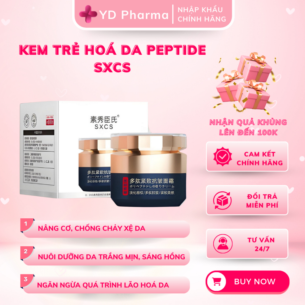 Kem Dưỡng Ẩm, Xóa Nếp Nhăn, Chống Lão Hóa, Nâng Cơ Da Mặt, Se Khít Lỗ Chân Lông, SXCS 50g| YD Pharma