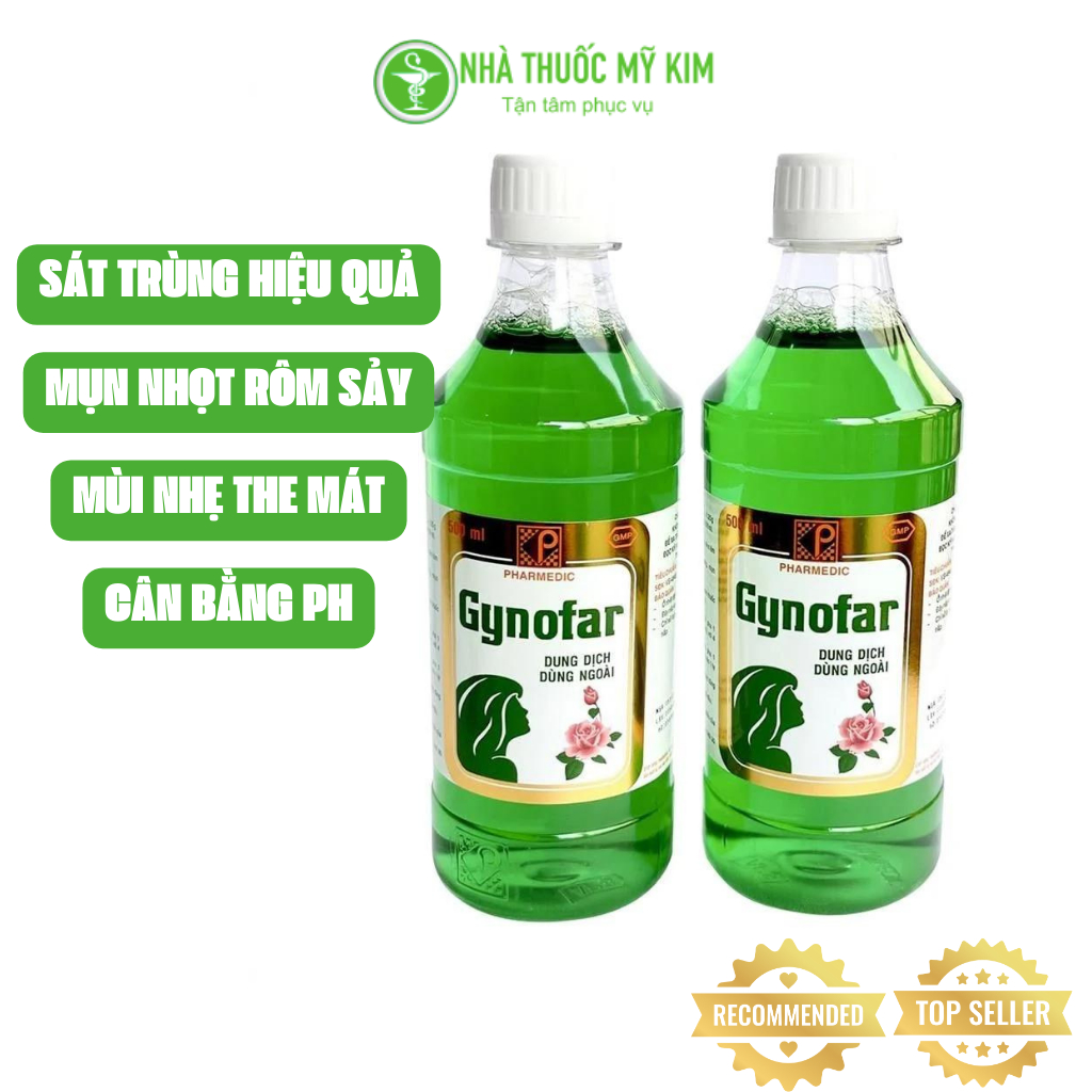 Gynofar - Dung dịch vệ sinh phụ nữ màu xanh Ginofar Chai lớn 500ml