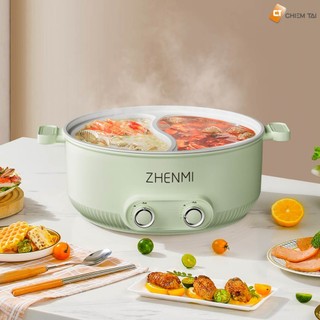Nồi lẩu điện 2 ngăn zhenmi zm-4002a 6l