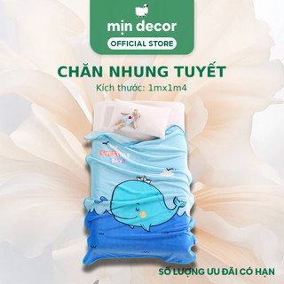Chăn văn phòng nhung tuyết mềm mịn Mịn Decor, chăn lông mỏng cho bé họa tiết dễ thương