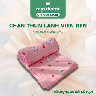 Chăn thun lạnh viền ren mịn decor chần bông mỏng nhẹ mát mịn kích thước 2mx2m2 - nhiều hoạ tiết