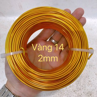 Dây nhôm mạ màu cuộn 0,5kg size 2mm làm bonsai handmade