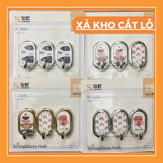 Vỉ 3 móc treo dán tường siêu chắc Đỗ Tuyết (Loại đẹp)