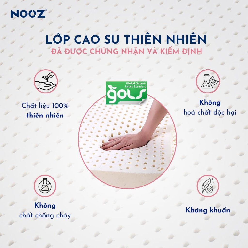 Nệm Foam NOOZ Comfy Latex 100% Đệm Cao Su Thiên Nhiên Kết Hợp Than Hoạt Tính NOOZ Home Goods | BigBuy360 - bigbuy360.vn