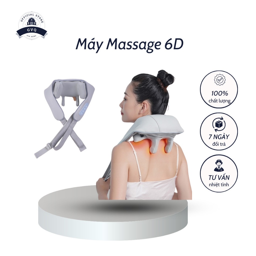 Đai Massage Cổ Vai Gáy 6D Giảm Đau Mỏi Thư Giãn Cho Văn Phòng Người Cao Tuổi GVQ Store