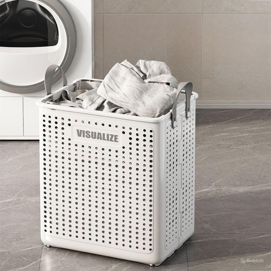 Giỏ Đựng Quần Áo Bẩn ENODA HOME, Giỏ Nhựa Đựng Đồ Có Bánh Xe, Quai Da Chắc Chắn, Có Thể Gấp Gọn Q046 | BigBuy360 - bigbuy360.vn