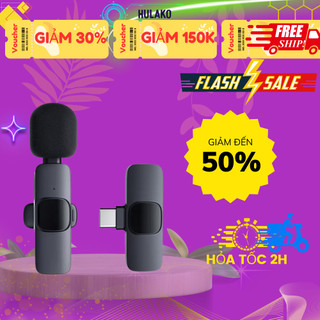 Mic BlueTooth K8,K9 đơn - Thu Âm, Lọc Tiếng Ồn, Thu Âm Khoảng Cách Xa, Chân IP, Chân Type-C - Chính Hãng HULAKO