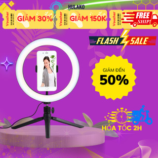 Đèn Livestrean 26cm Để Bàn Chân Tripod - Chuyên Livestream, Cung cấp Ánh Sáng, Điều Chỉnh 360 Độ - Chính Hãng HULAKO