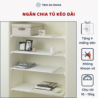 Kệ Chia Ngăn Tủ Quần Áo Tủ Bếp Tủ Giày Dụng Cụ Chia Ngăn Tủ Thanh Chia Ngăn Không Cần Vít (Tâm An Home)