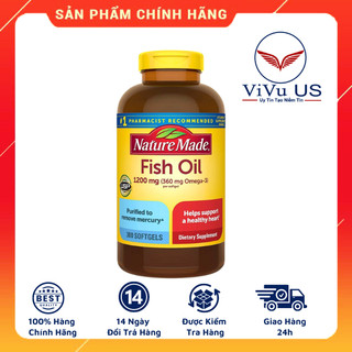 Dầu cá nature made fish oil 1200mg omega-3 300 viên