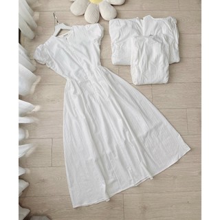 váy trắng dài 2 lớp