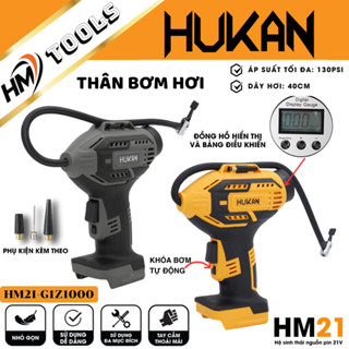 Thân Máy bơm hơi Hukan HM21-G1Z1000 - Máy bơm dùng pin phổ thông, bơm ô tô, xe máy - bảo hành chính hãng 12 tháng
