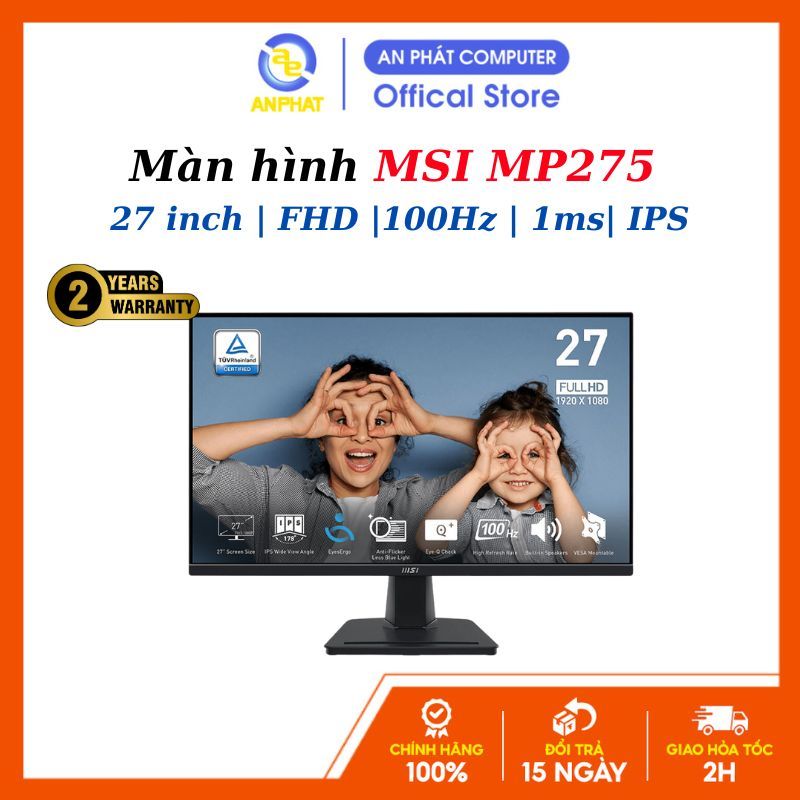 Màn Hình MSI PRO MP275 (27 inch - IPS -FHD - 100Hz -1ms - có loa)