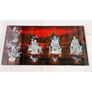 Bộ tranh Phúc - Lộc - Thọ bộ ghép 4 tấm cẩn ốc nổi thích hợp trang trí, làm quà tặng ý nghĩa
