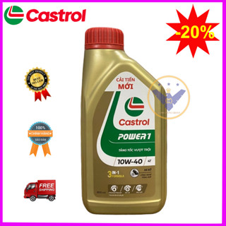 Dầu nhớt xe máy, xe số cao cấp tổng hợp Castrol Power 1 4T 10W-40 lon 800ml