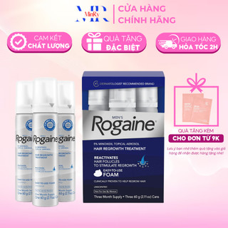 Set 3 chai kem bọt rogaine mọc râu, tóc nam minoxidil 5% foam 3x60ml | hairshop minry