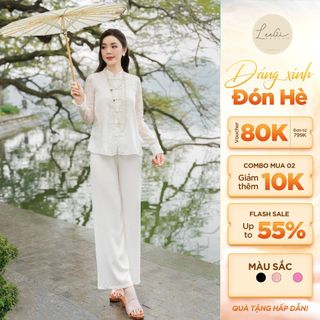 Bộ Pháp Phục Cổ Tàu Tơ Lụa Lam Chi Leegi Design - LC722