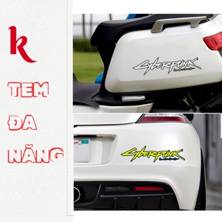 Decal tem dán xe Honda Cyberpunk sticker đa năng trang trí ô tô, xe máy, mũ bảo hiểm, điện thoại, laptop