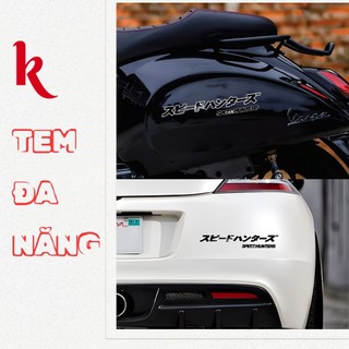 Decal tem dán xe chữ Nhật SpeedHunter sticker đa năng trang trí xe máy, ô tô, mũ bảo hiểm, điện thoại, laptop